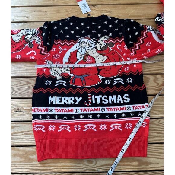 NWT Tatami Fightwear Merry Jitsmas Sweater Size XS Men’s Red - Picture 9 of 10